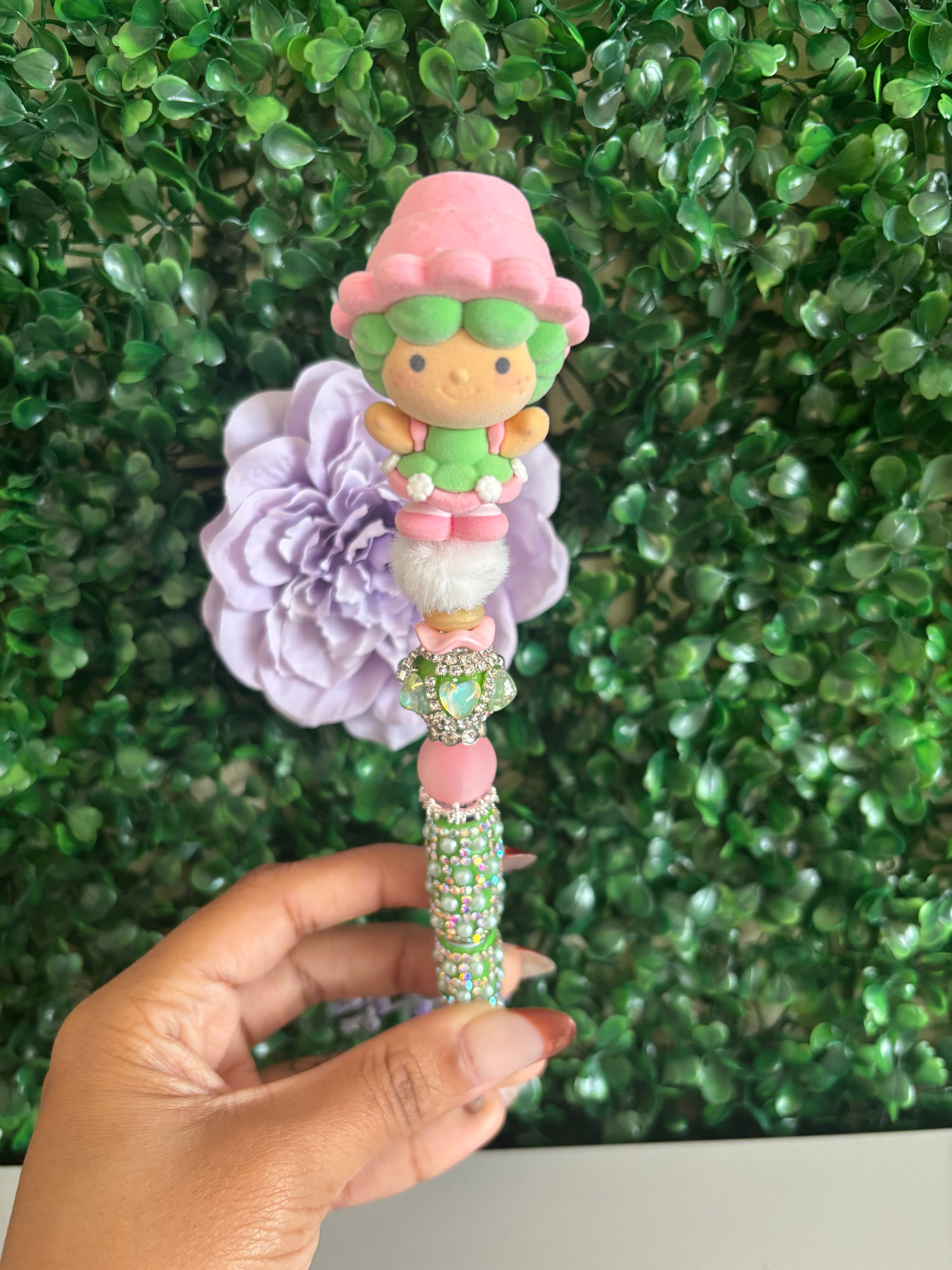 Flocked lime chiffon